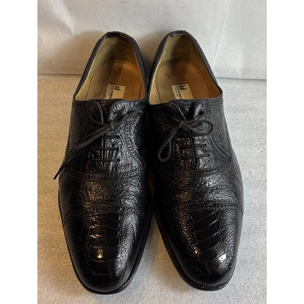 Moreschi Black Adriano Peccary Ostrich Leg Brogues Oxfords Size 14